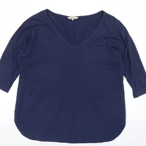 Great Plains Womens Blue  Cotton Basic Blouse Size XS Round Neck
