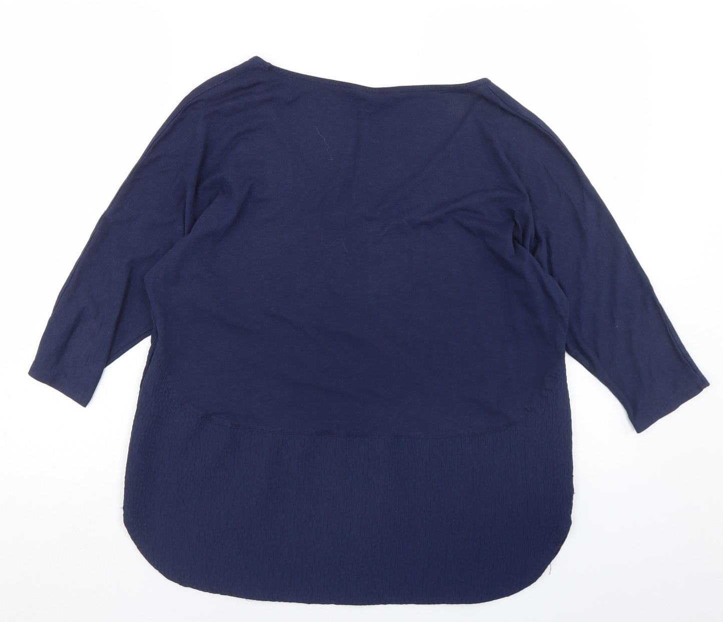 Great Plains Womens Blue  Cotton Basic Blouse Size XS Round Neck