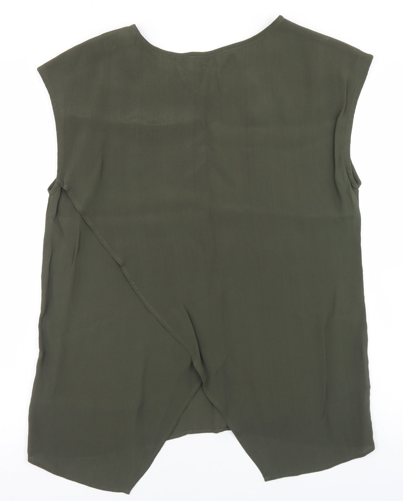 Oasis Womens Green  Viscose Basic Blouse Size 10 Round Neck