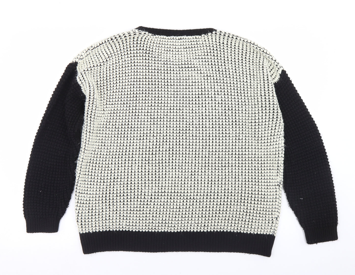 Topshop Womens Ivory Round Neck  Acrylic Pullover Jumper Size 10