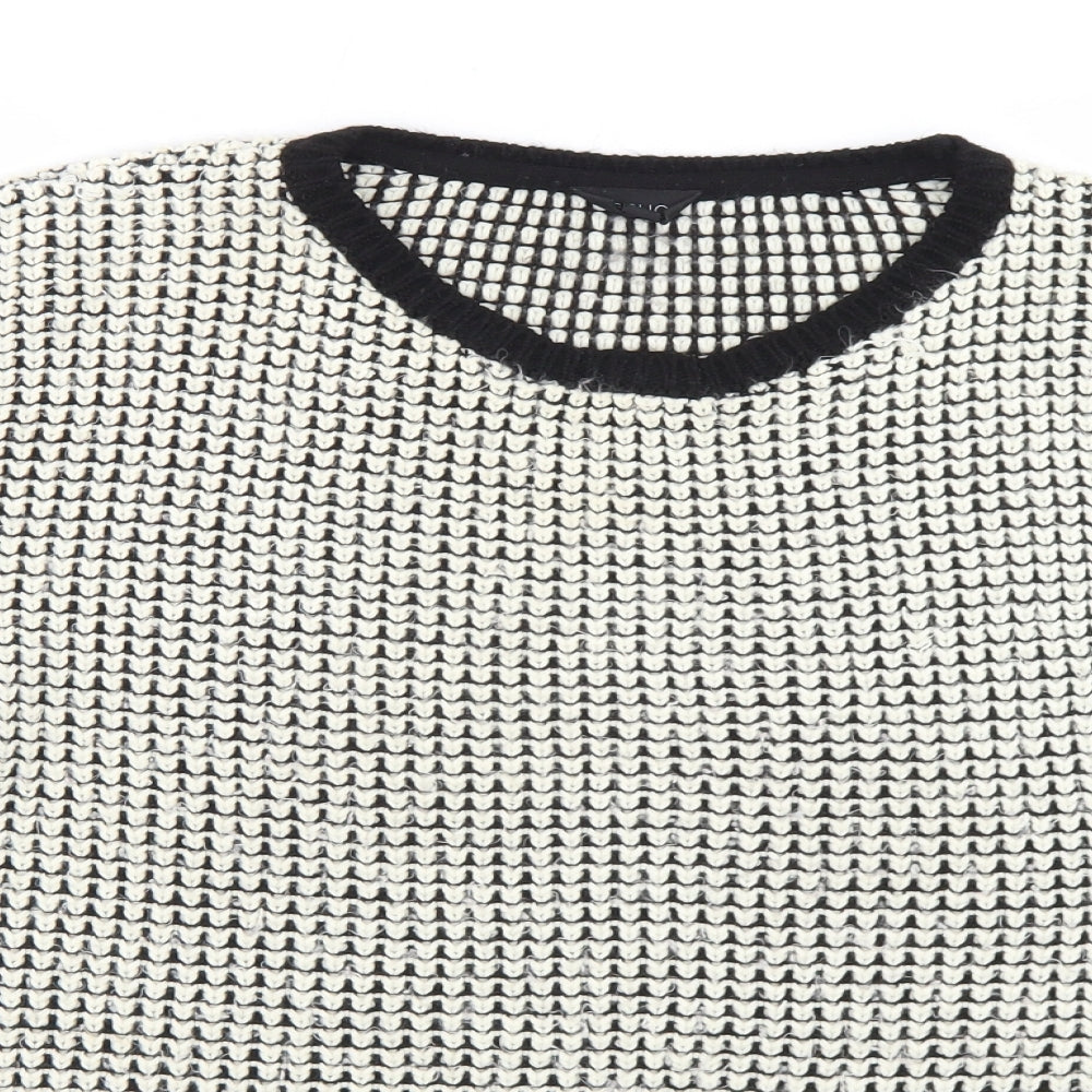 Topshop Womens Ivory Round Neck  Acrylic Pullover Jumper Size 10