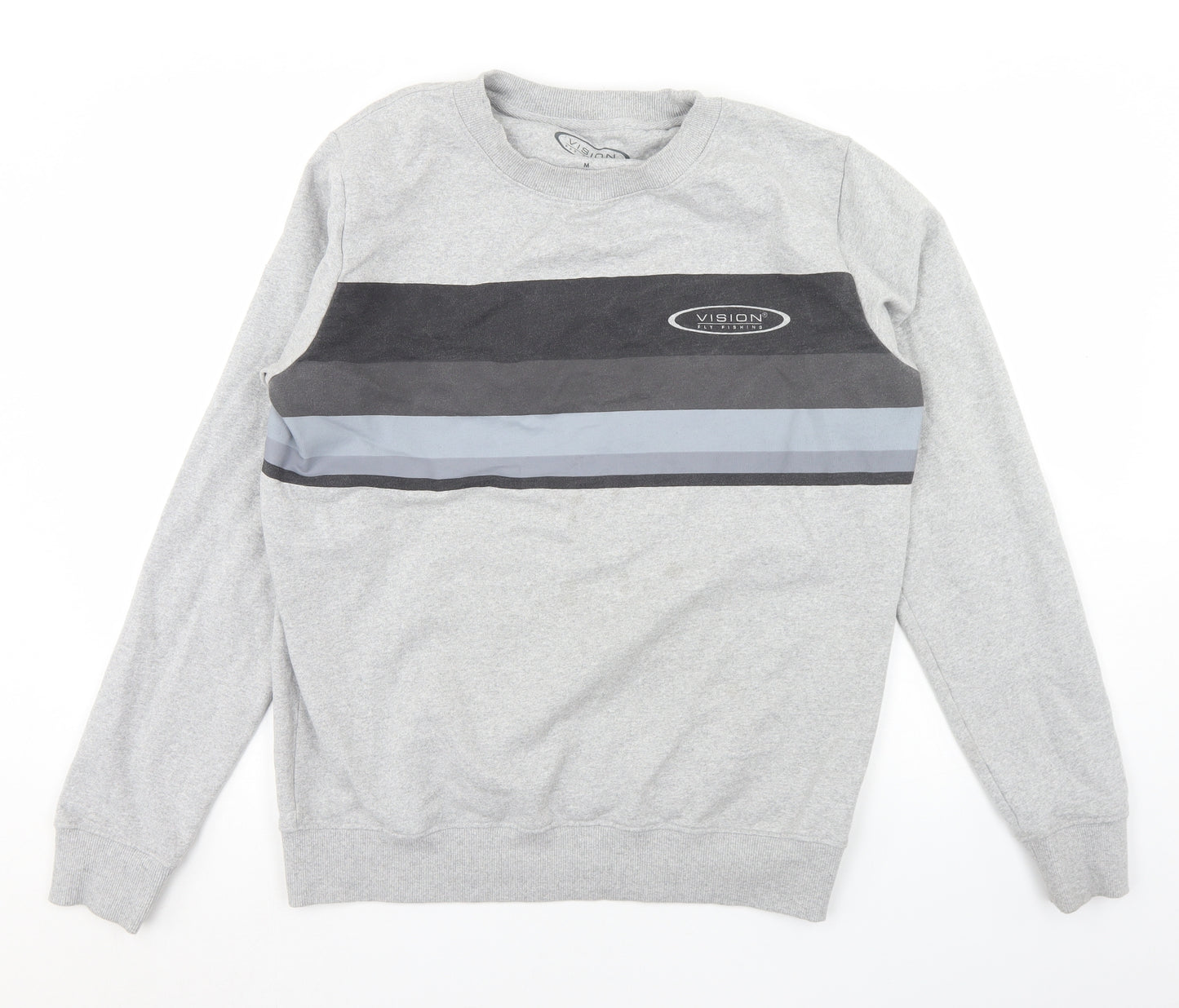 Vision Mens Grey  Cotton Pullover Sweatshirt Size M   - Fly Fishing