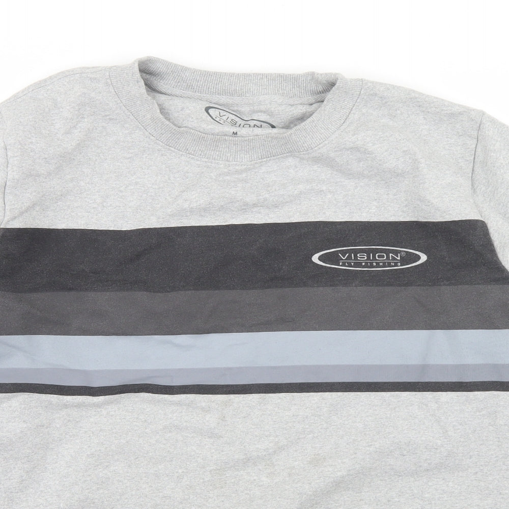 Vision Mens Grey  Cotton Pullover Sweatshirt Size M   - Fly Fishing