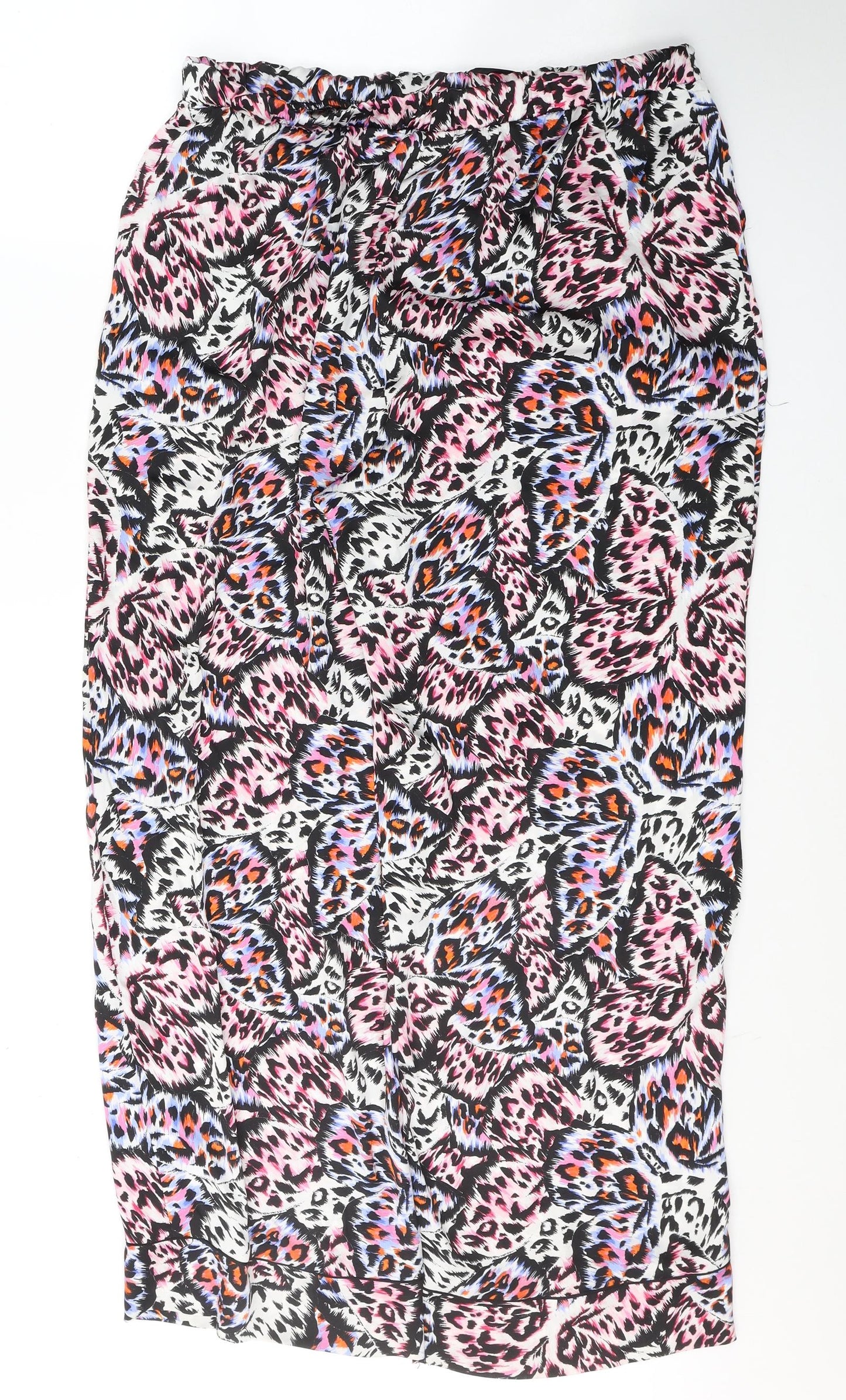 Primark Womens Multicoloured Animal Print Polyester Snow Pants Trousers Size 14 L29 in Regular Tie