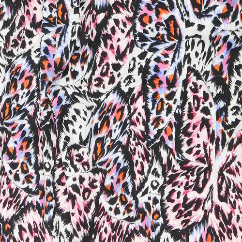 Primark Womens Multicoloured Animal Print Polyester Snow Pants Trousers Size 14 L29 in Regular Tie