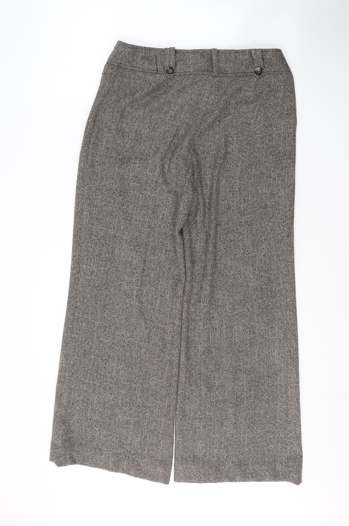 F&F Womens Brown  Polyester Trousers  Size 10 L29 in Regular Button