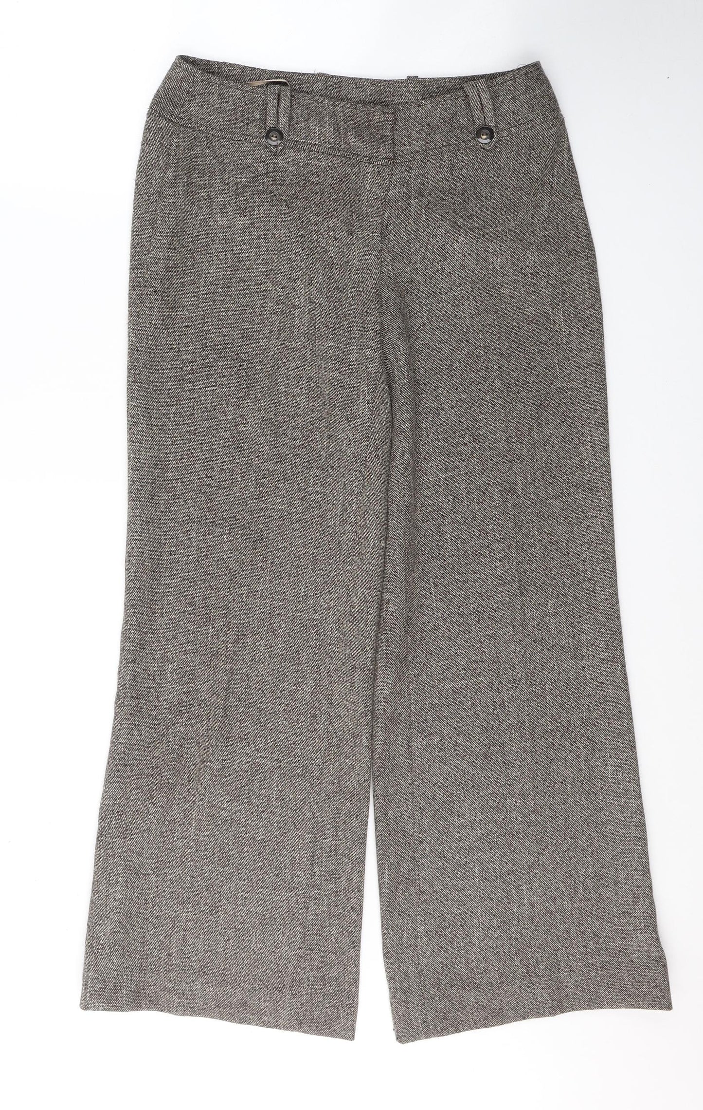 F&F Womens Brown  Polyester Trousers  Size 10 L29 in Regular Button