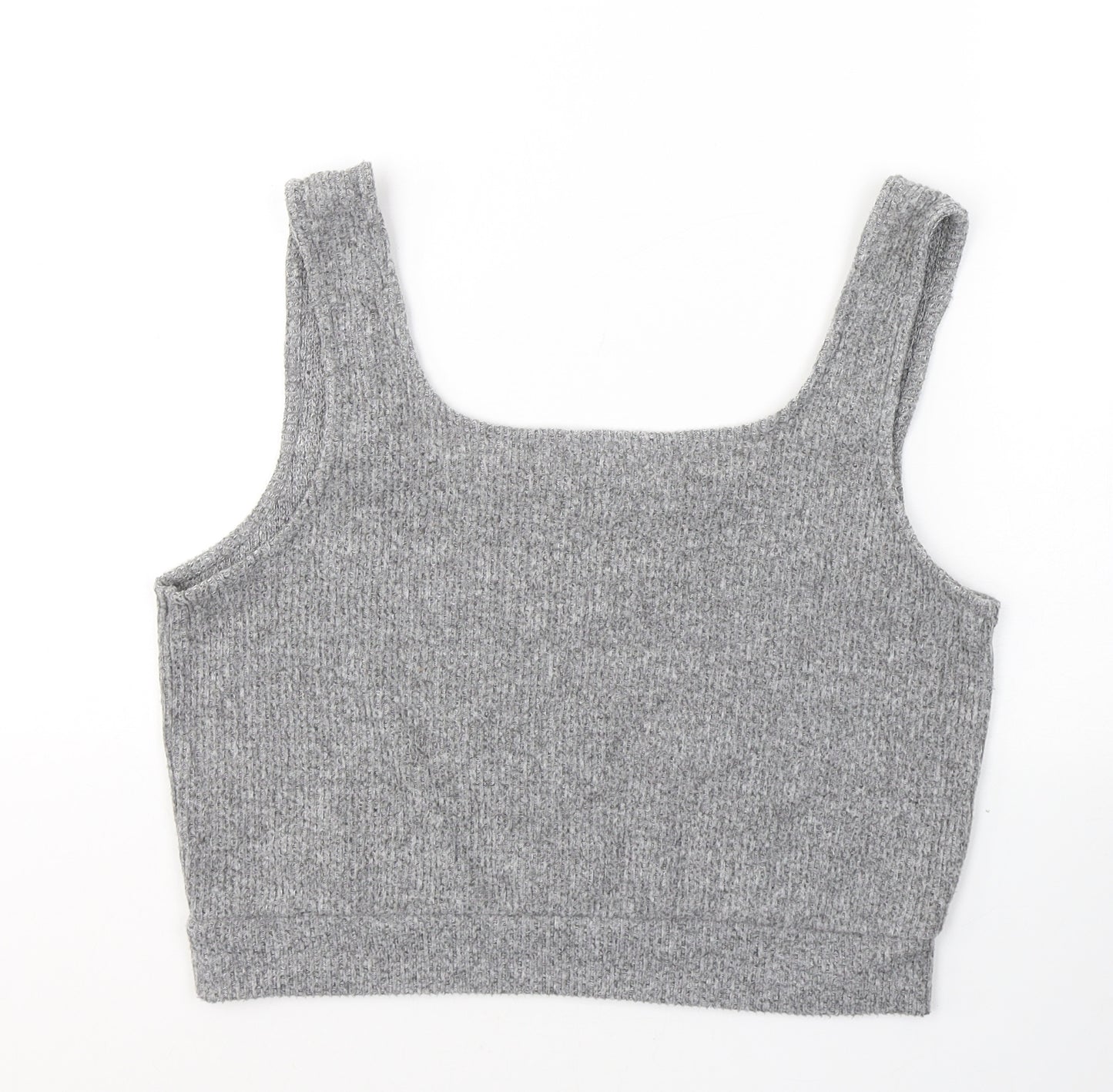 Pep&Co Womens Grey  Polyester Cropped Tank Size 14 Square Neck