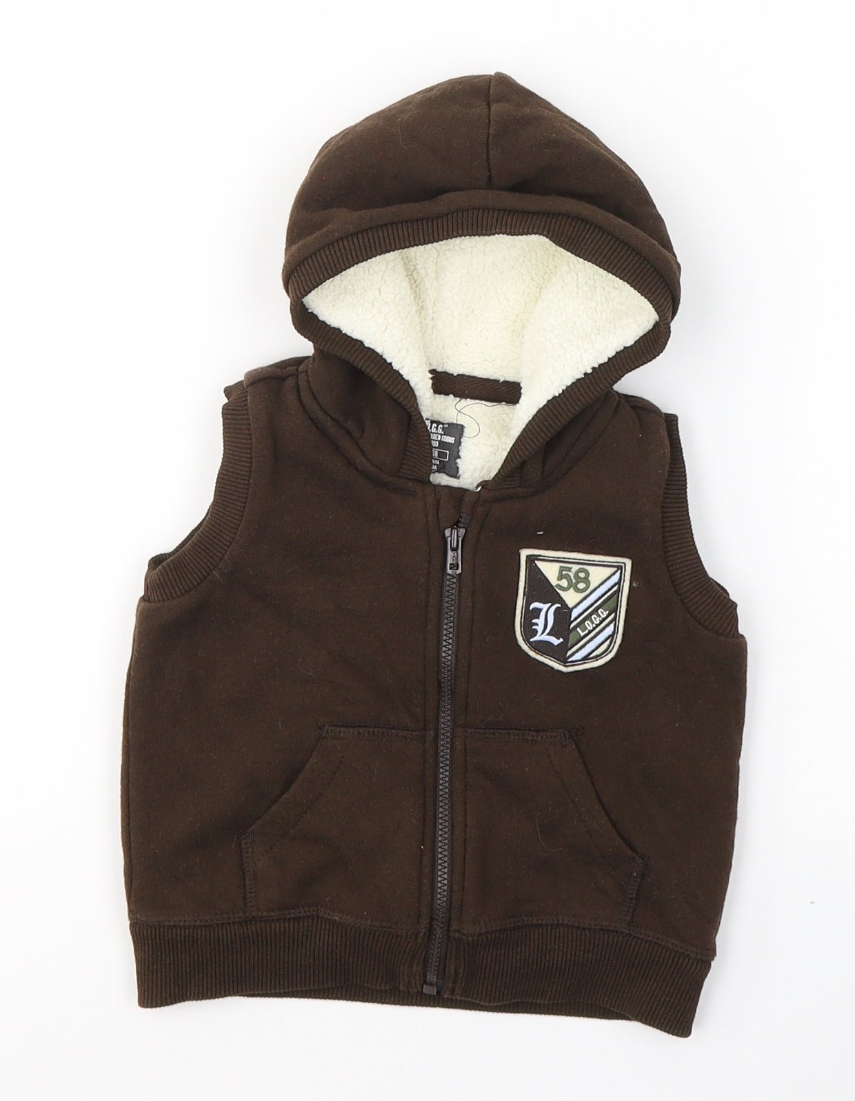 H&M Baby Brown   Gilet Coat Size 6-9 Months   Zip