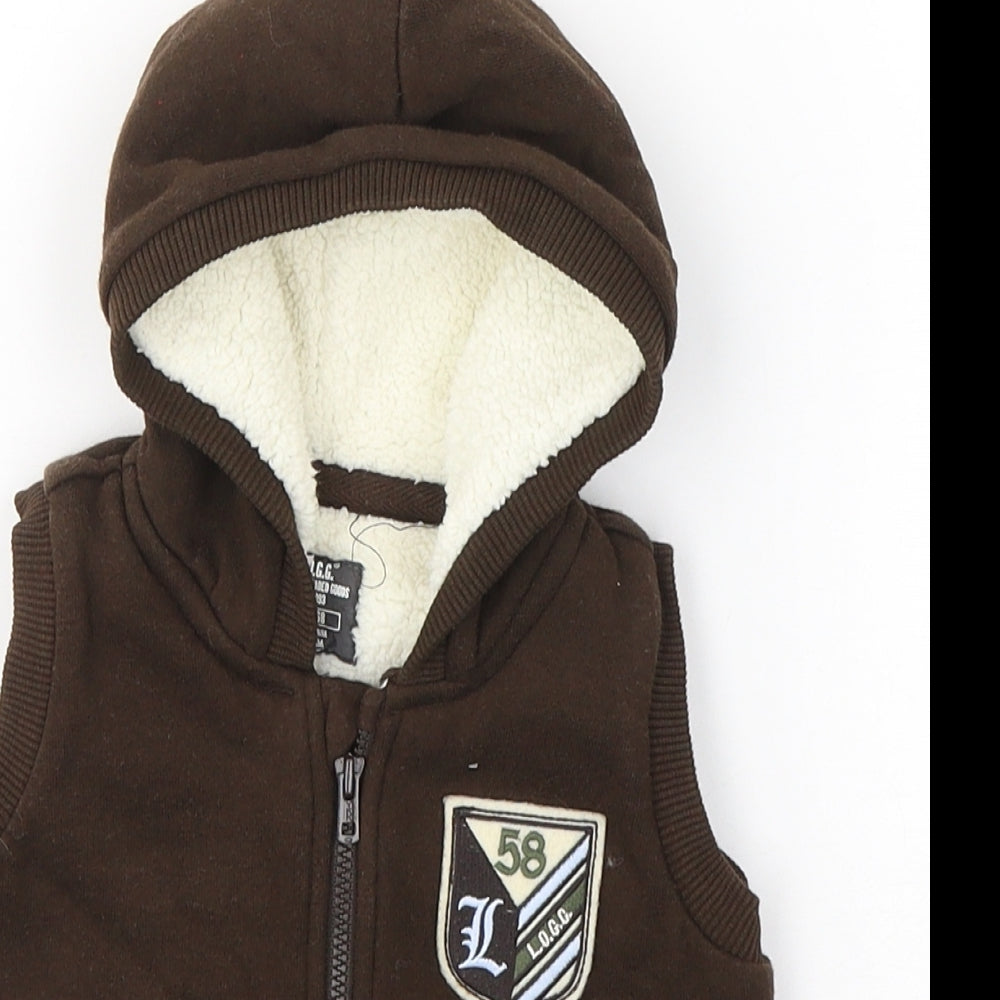 H&M Baby Brown   Gilet Coat Size 6-9 Months   Zip