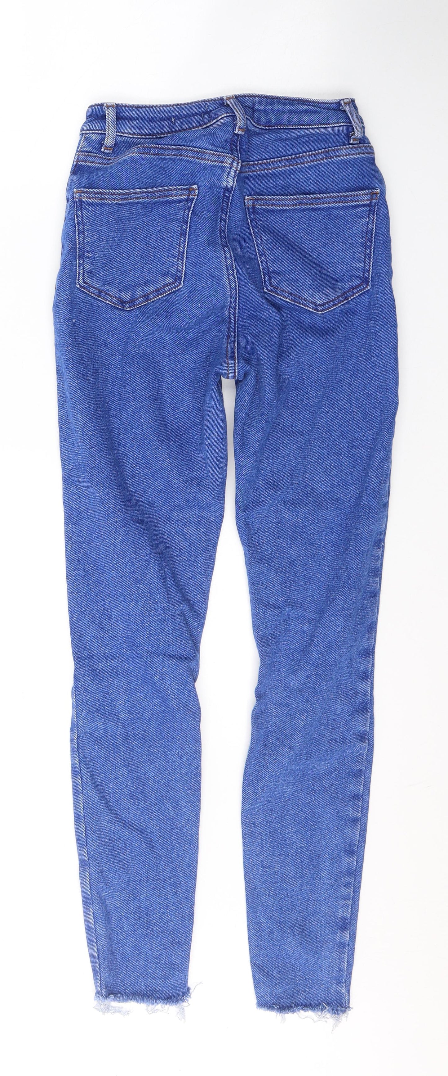 New Look Womens Blue  Cotton Skinny Jeans Size 6 L28 in Regular Button
