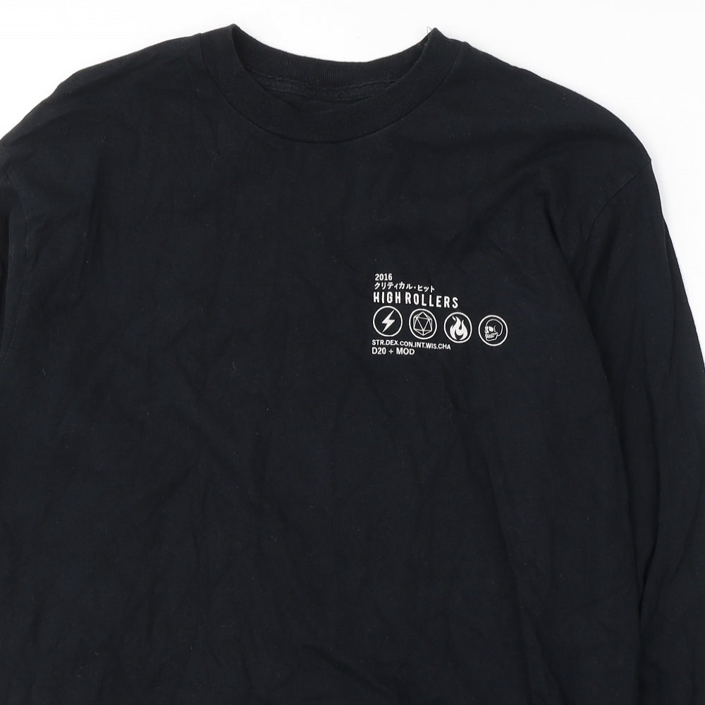 HIGH Rollers Mens Black  Cotton  T-Shirt Size M Round Neck