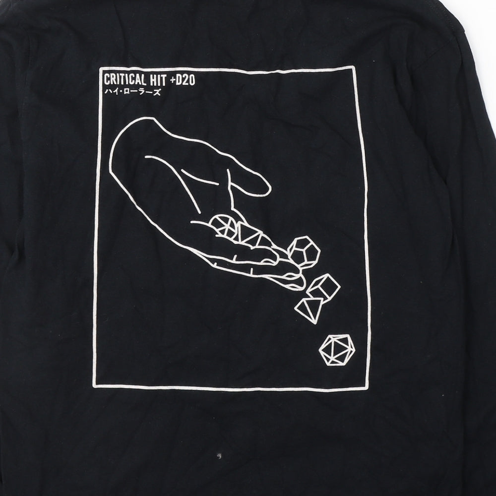HIGH Rollers Mens Black  Cotton  T-Shirt Size M Round Neck