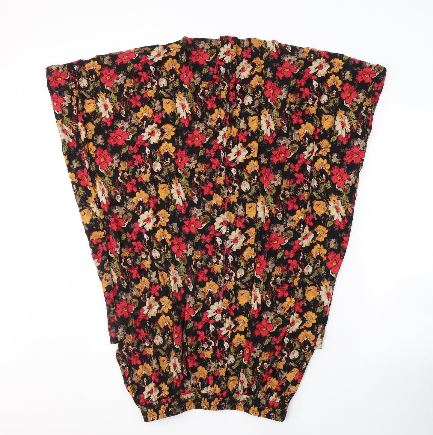 Urban Outfitters Womens Black Floral Polyester Swing Skirt Size M   Button