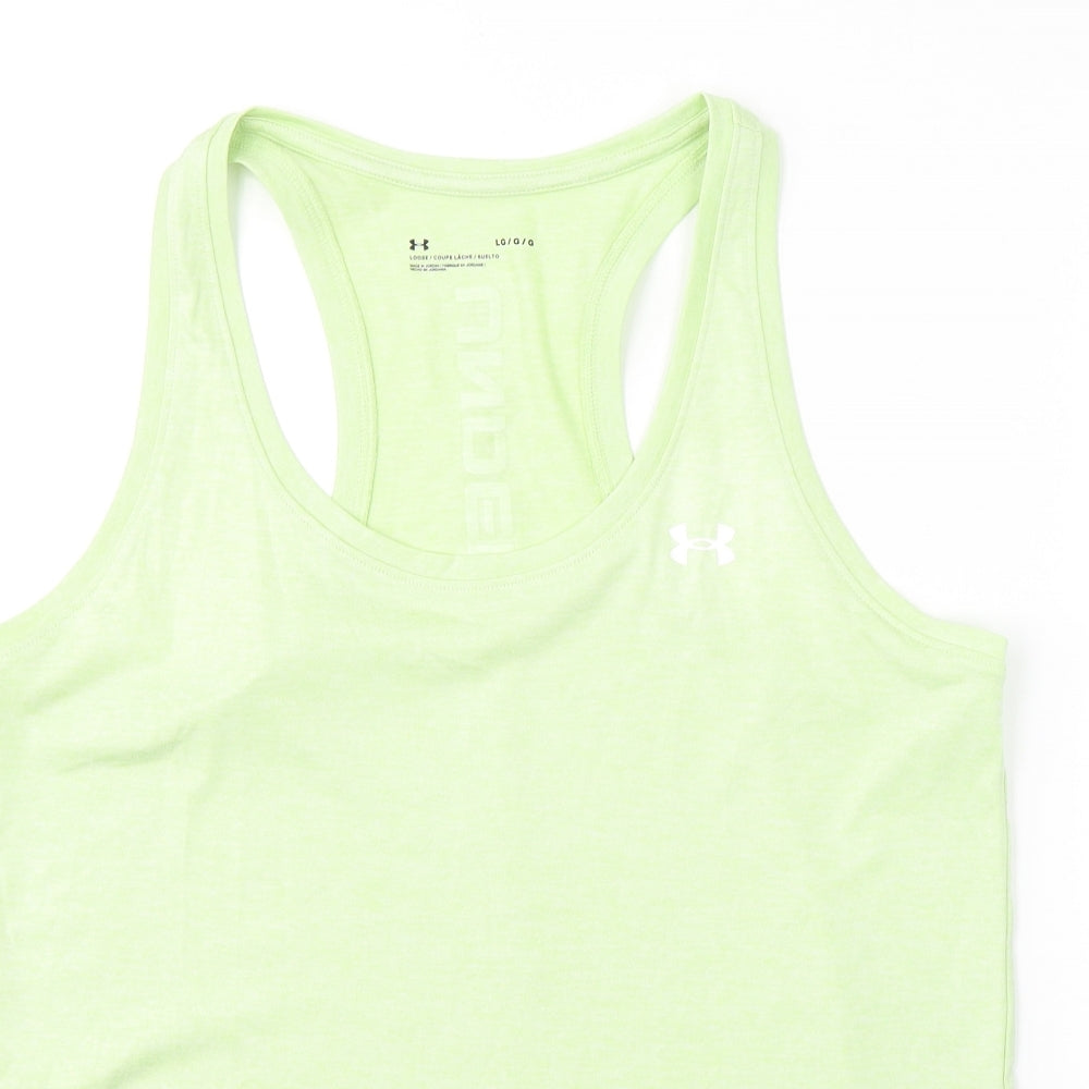 Under armour Womens Green  Polyester Pullover Tank Size L Round Neck Pullover