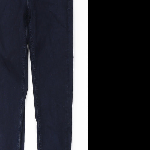 Denim & Co. Womens Blue  Cotton Skinny Jeans Size 6 L30 in Regular Button