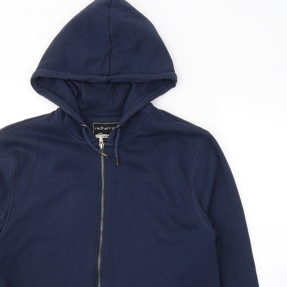 Red Herring Womens Blue  Cotton Full Zip Hoodie Size L  Zip