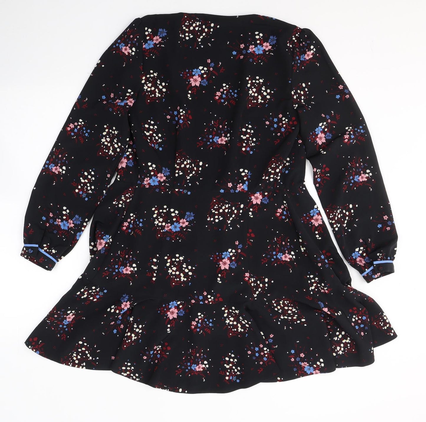 Jack Wills Womens Black Floral  Jacket Blazer Size 8  Tie