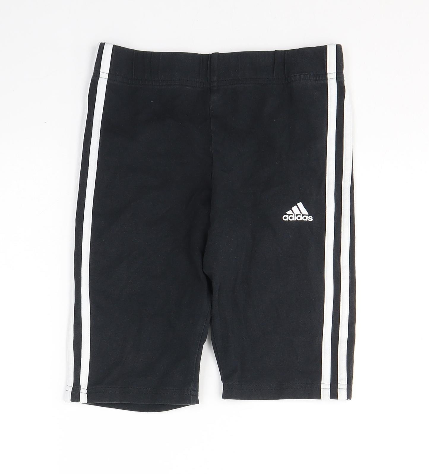 adidas Girls Black  Cotton Biker Shorts Size 13-14 Years L9 in Regular