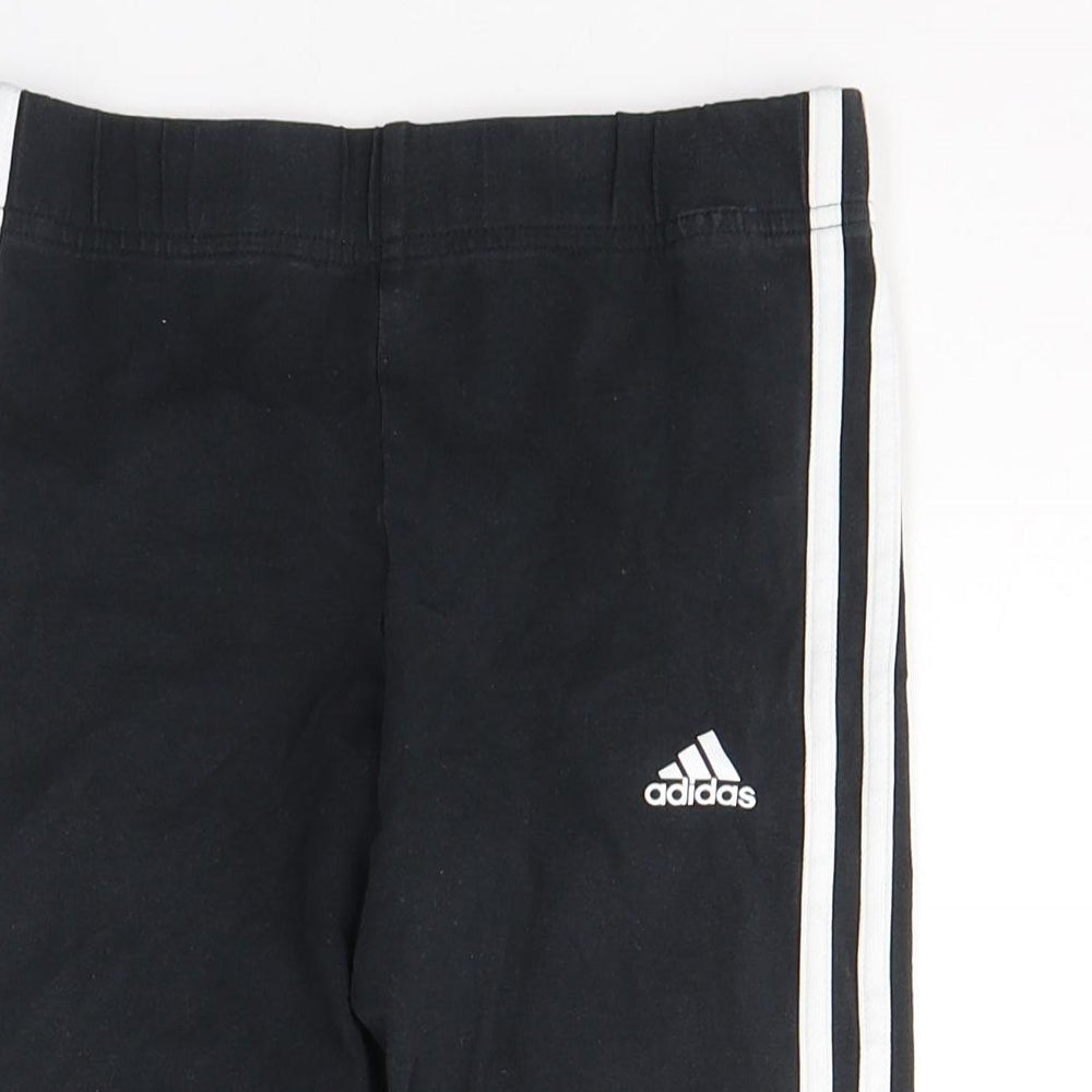adidas Girls Black  Cotton Biker Shorts Size 13-14 Years L9 in Regular