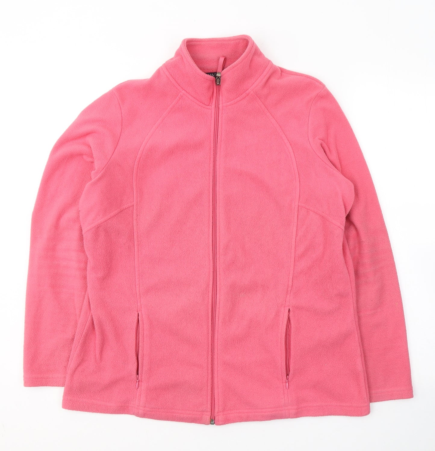 Marks and Spencer Womens Pink  Polyester Full Zip Sweatshirt Size 16  Zip