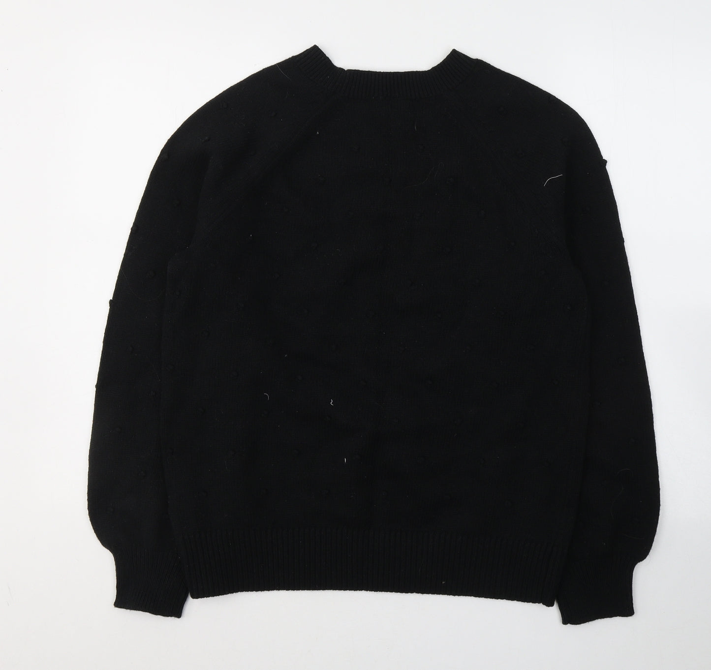 Gap Womens Black Round Neck Polka Dot Cotton Pullover Jumper Size L