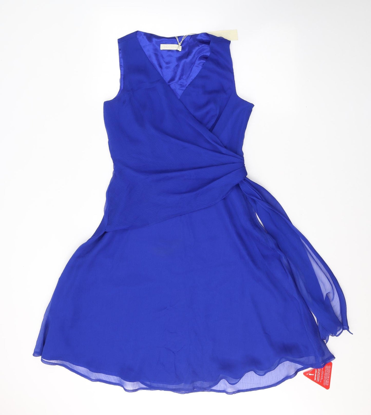 Teatro Womens Blue  Polyester Fit & Flare  Size 10  V-Neck Pullover