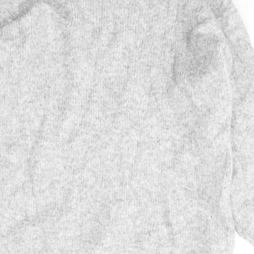 H&M Womens Grey Round Neck  Acrylic Pullover Jumper Size XS