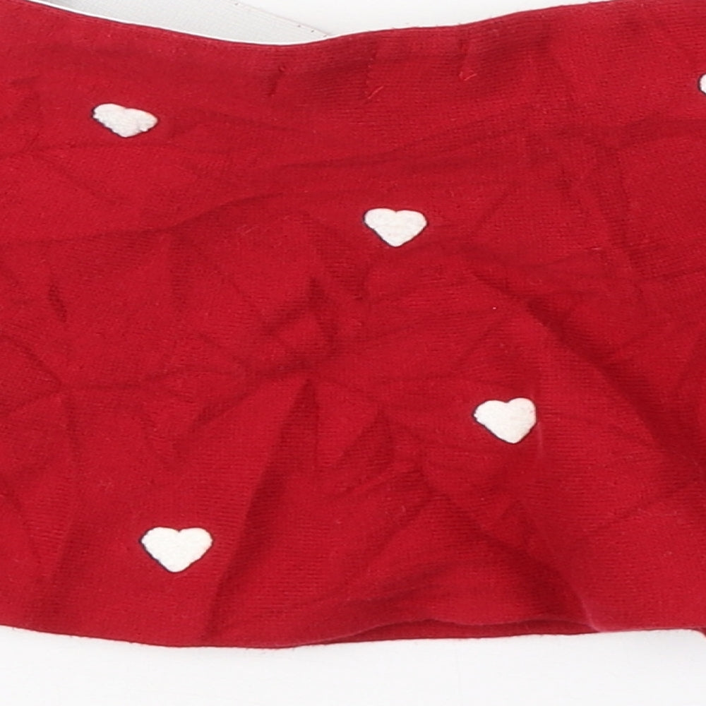 H&M Girls Red Geometric Cotton Mini Skirt Size 2-3 Years  Regular Pull On