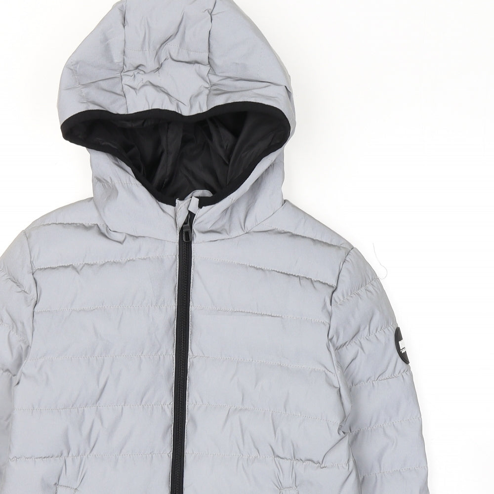 Primark Boys Grey   Puffer Jacket Coat Size 10-11 Years  Zip