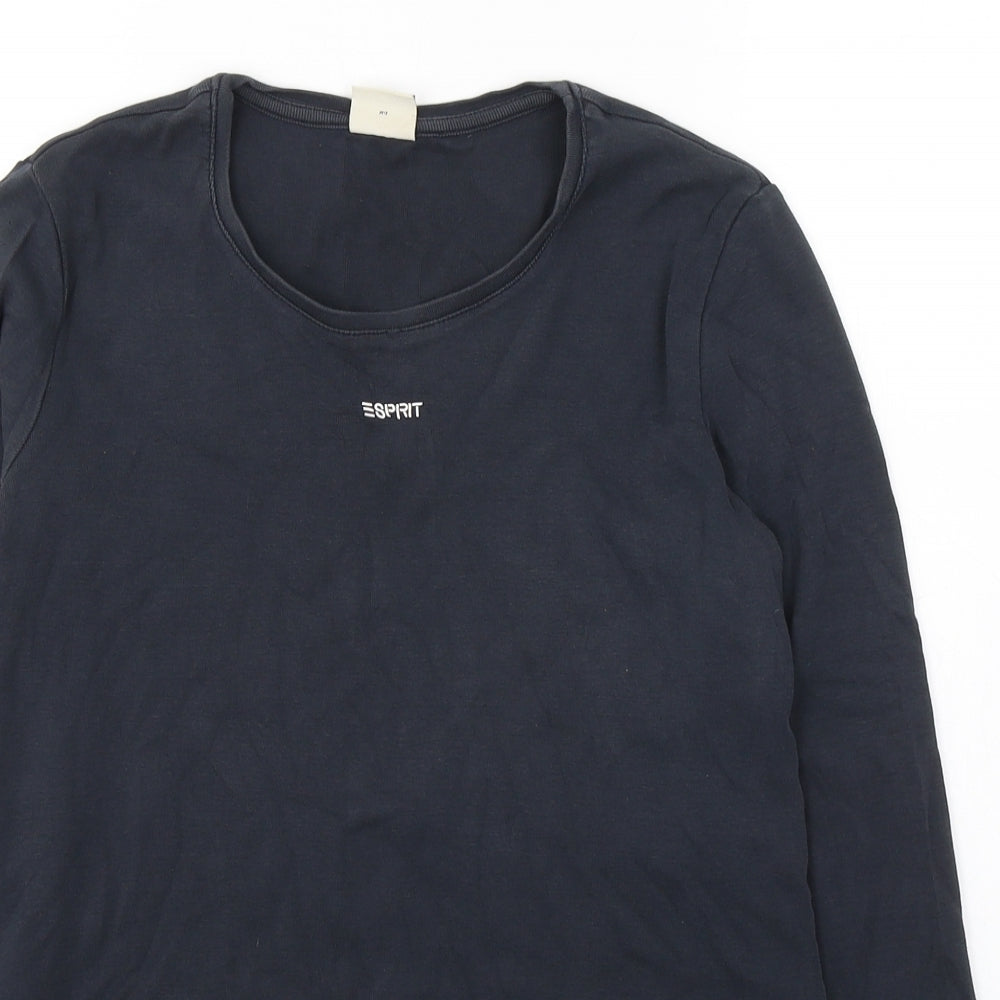 Esprit Womens Black  Cotton Jersey T-Shirt Size XL Round Neck
