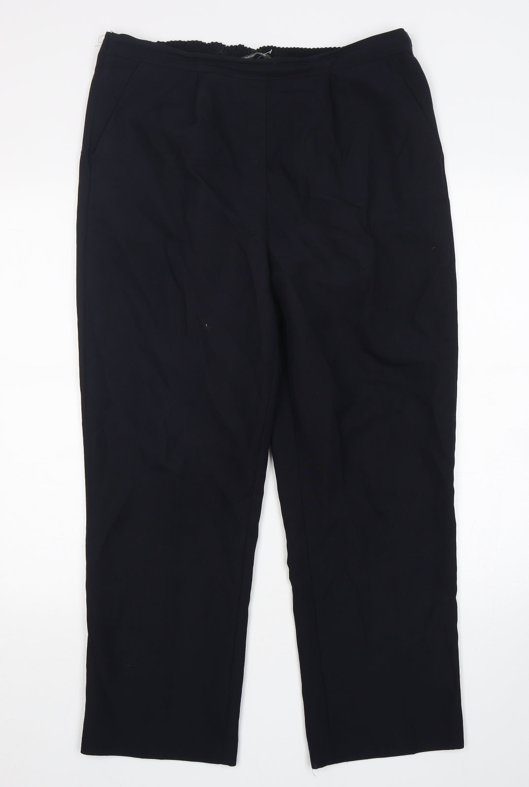 Bonmarché Womens Blue  Polyester Trousers  Size 14 L28 in Regular