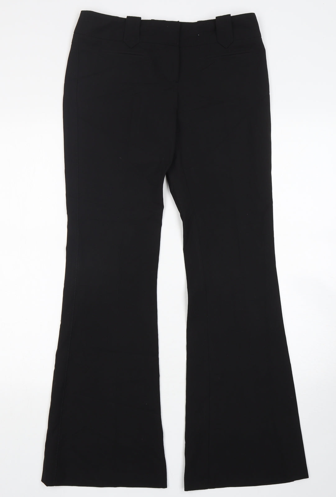 Preworn Womens Black  Polyester Trousers  Size 10 L32 in Regular Button