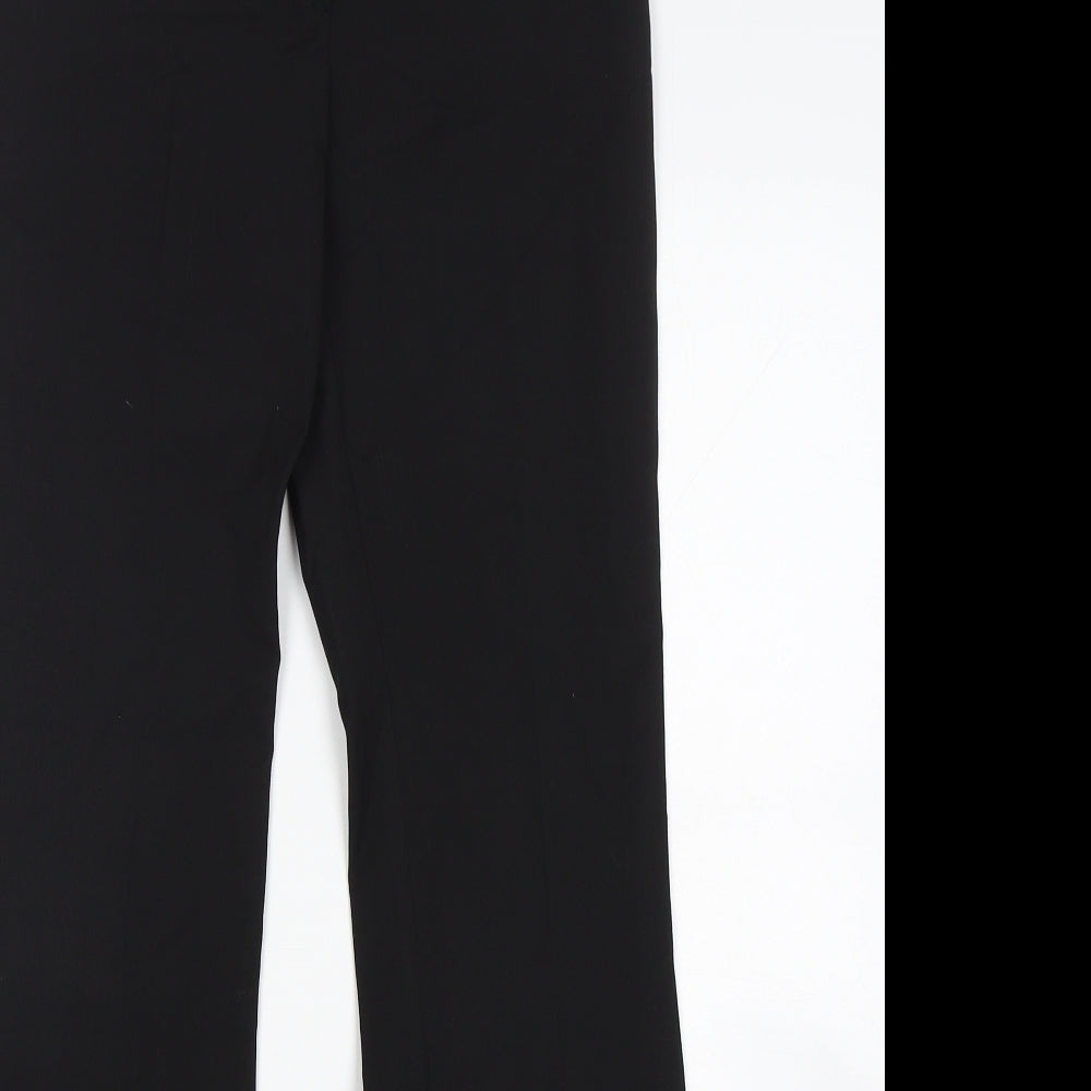 Preworn Womens Black  Polyester Trousers  Size 10 L32 in Regular Button