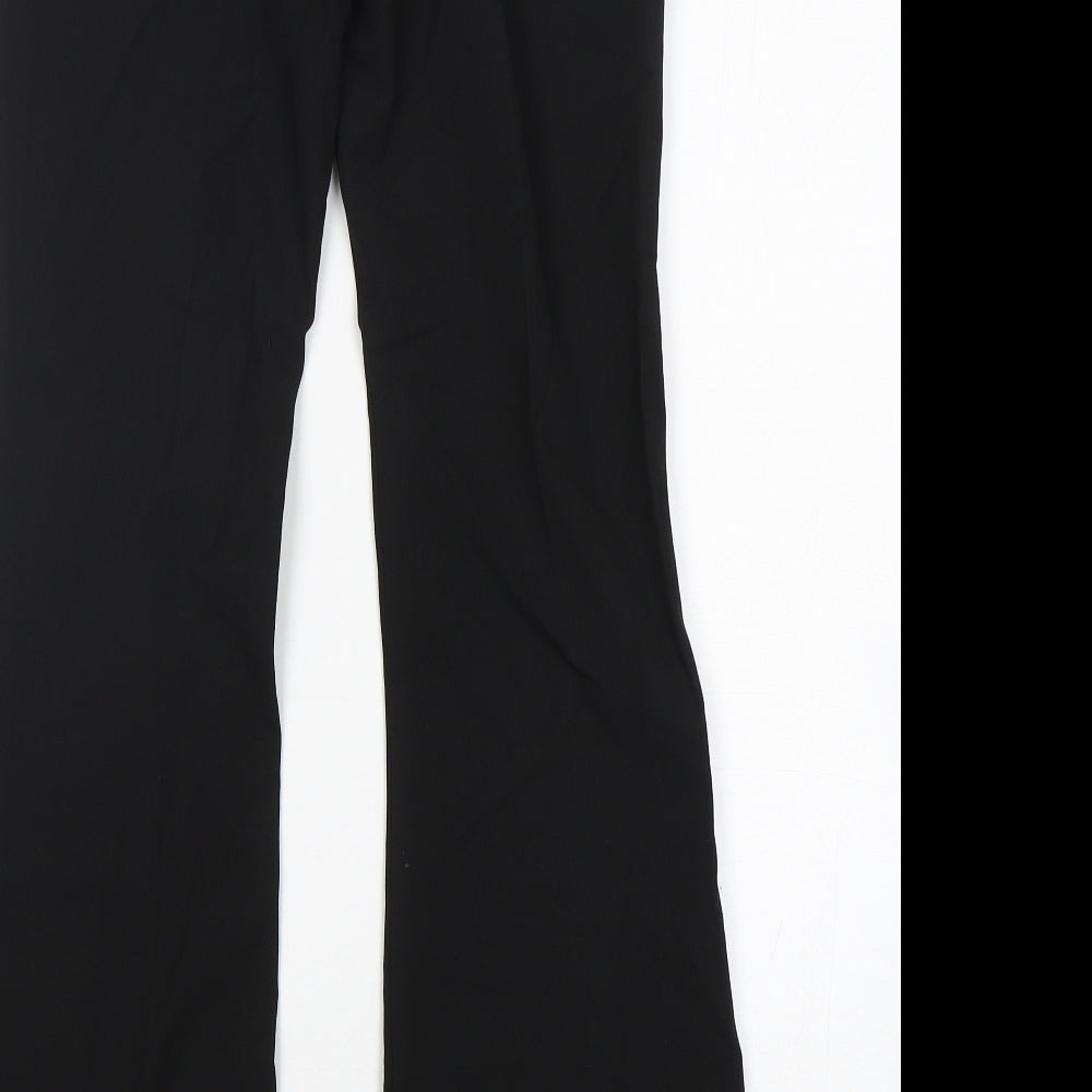 Preworn Womens Black  Polyester Trousers  Size 10 L32 in Regular Button