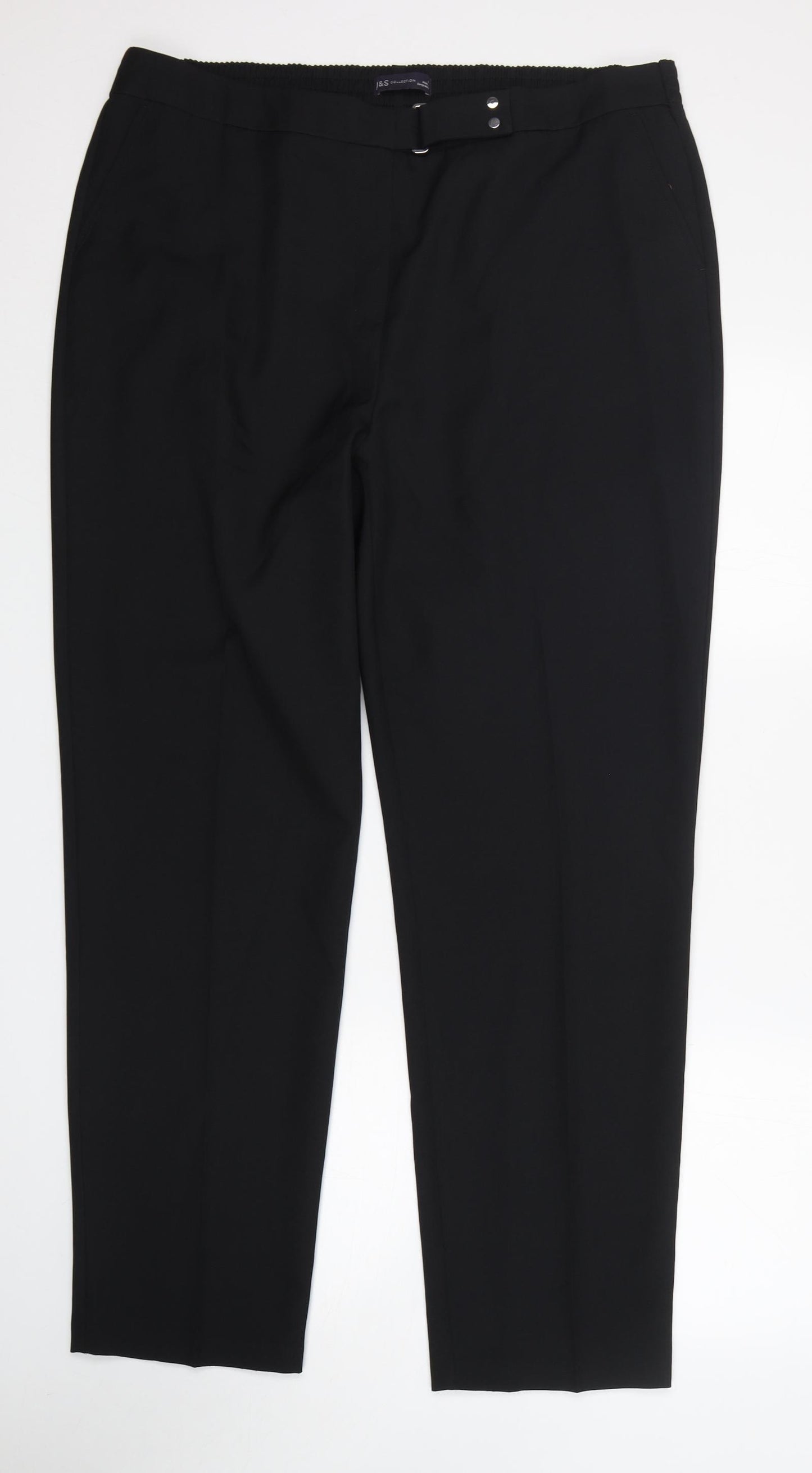 Marks and Spencer Womens Black  Polyester Trousers  Size 20 L30 in Regular