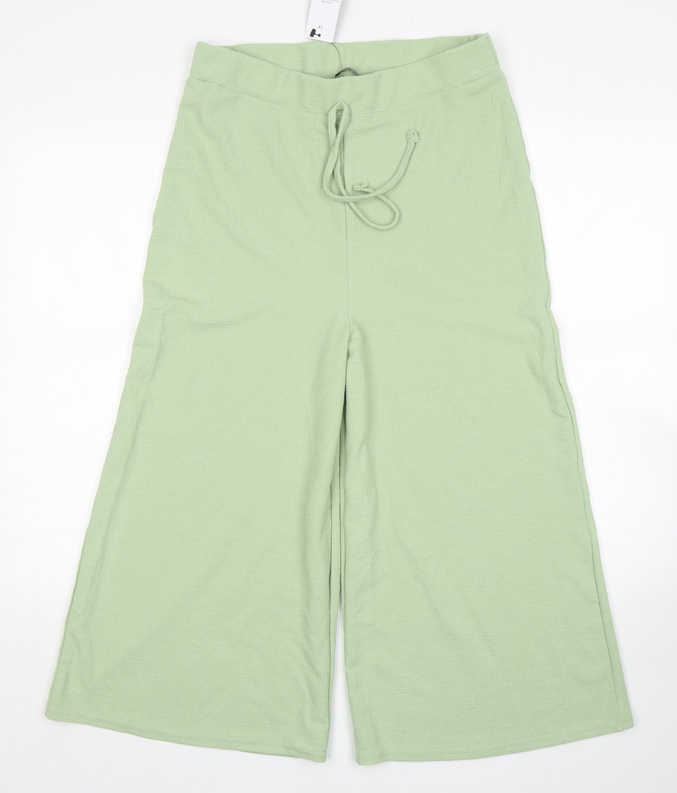George Womens Green  Polyester Cropped Trousers Size 14 L21 in Regular Drawstring