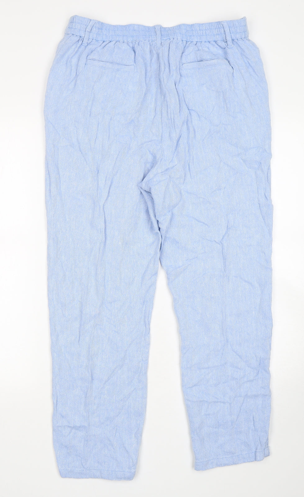 Cotton Traders Womens Blue  Linen Trousers  Size 14 L27 in Regular Button