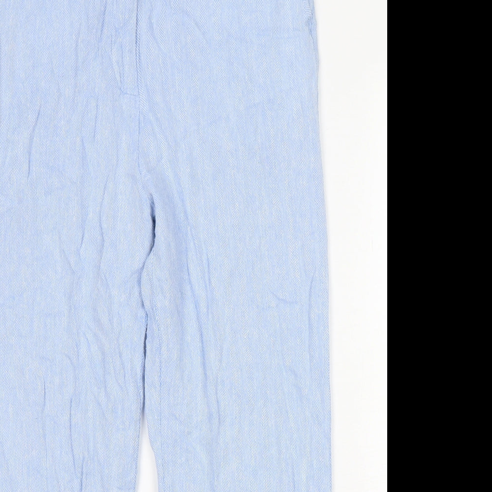Cotton Traders Womens Blue  Linen Trousers  Size 14 L27 in Regular Button