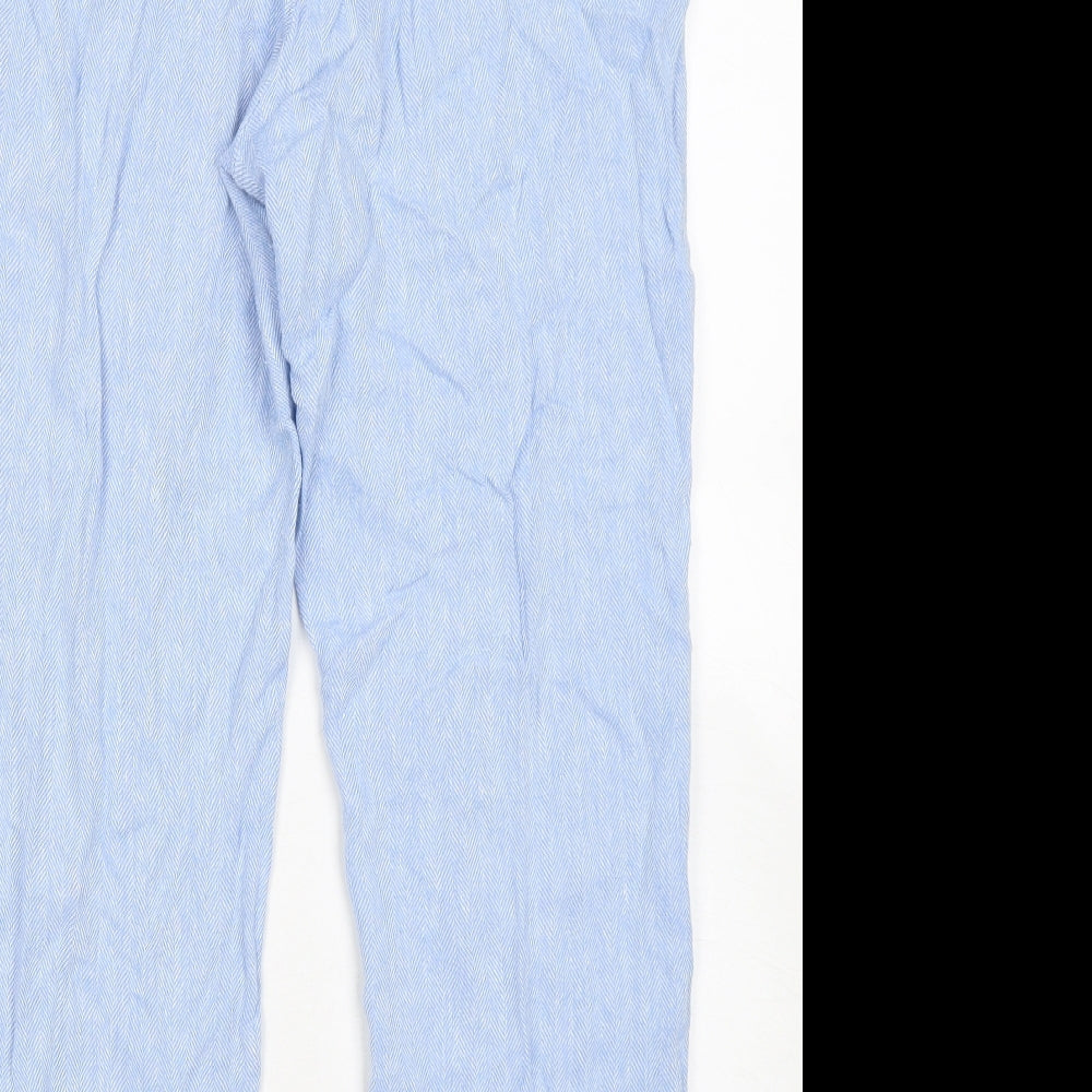Cotton Traders Womens Blue  Linen Trousers  Size 14 L27 in Regular Button