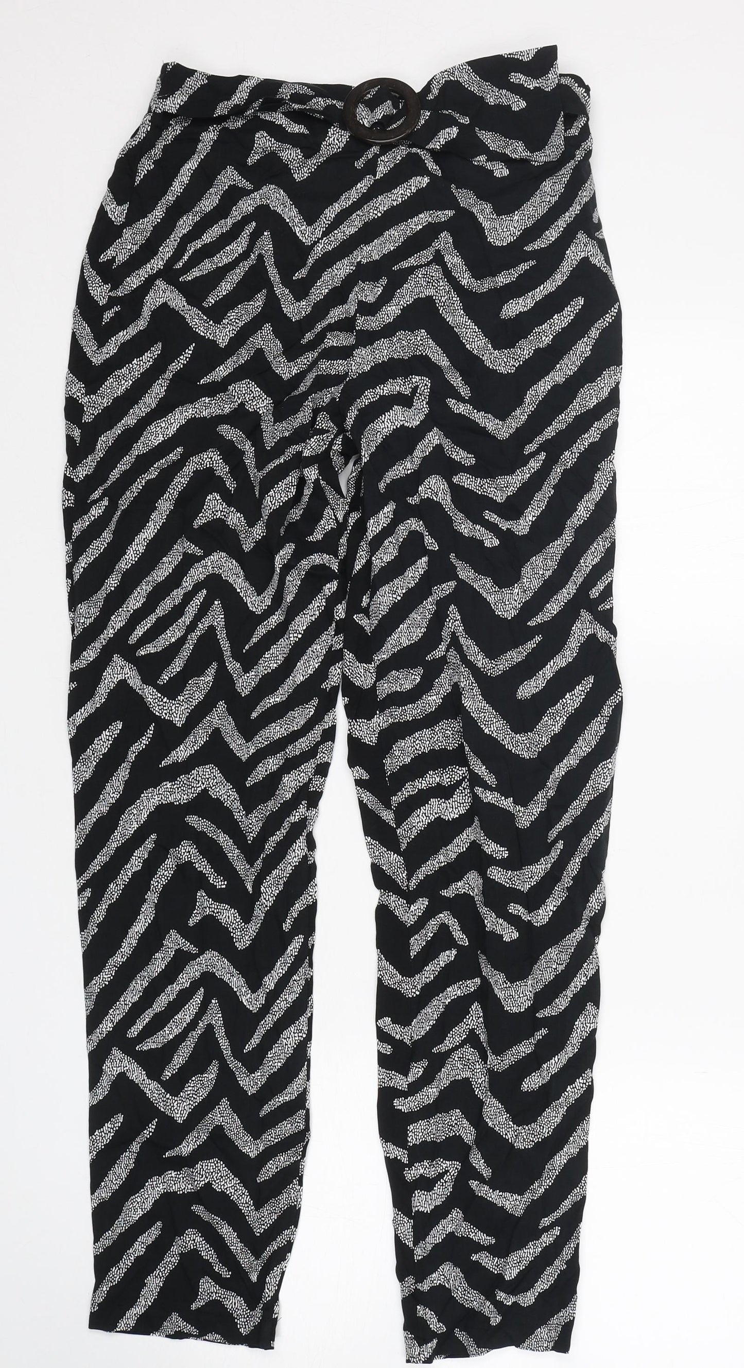George Womens Multicoloured Animal Print Viscose Harem Trousers Size 10 L30 in Regular