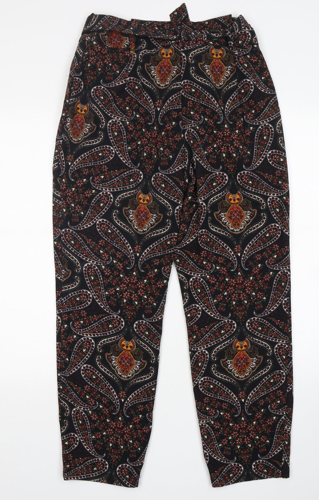 Stradivarius Womens Multicoloured Paisley Polyester Trousers  Size 12 L28 in Regular