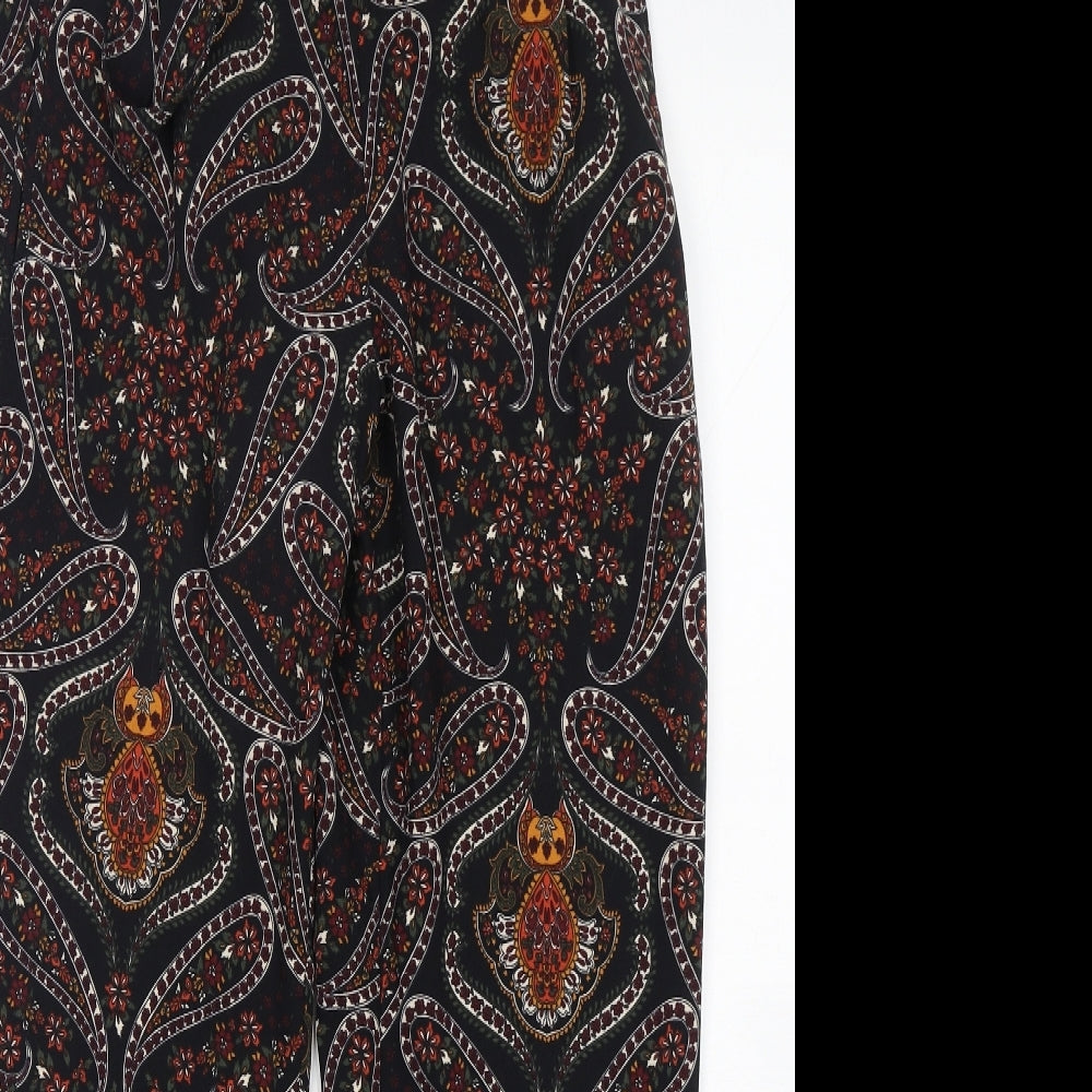 Stradivarius Womens Multicoloured Paisley Polyester Trousers  Size 12 L28 in Regular