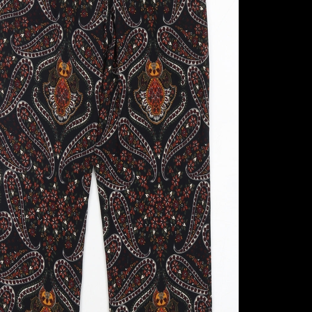 Stradivarius Womens Multicoloured Paisley Polyester Trousers  Size 12 L28 in Regular