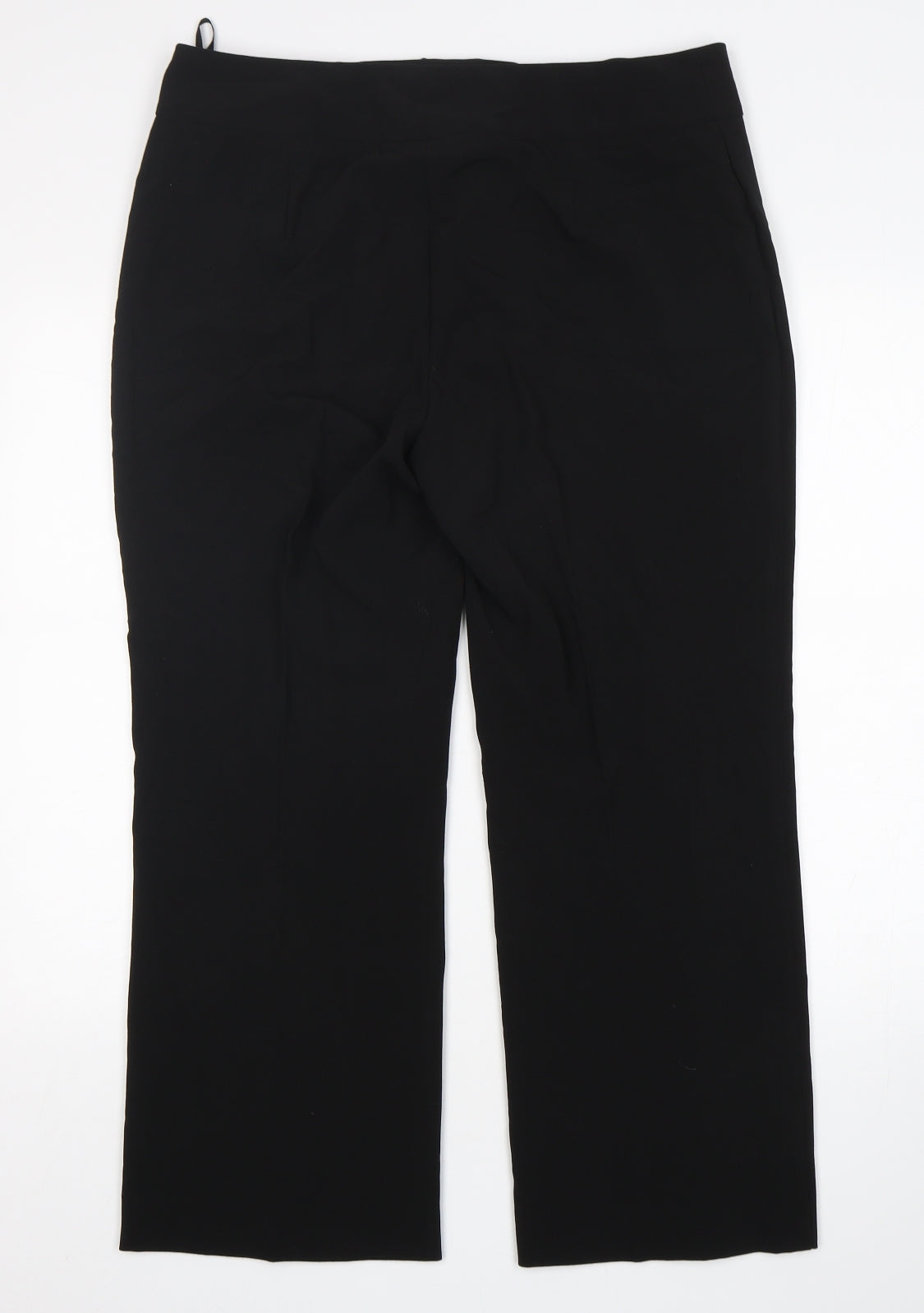Marks and Spencer Womens Black  Polyester Trousers  Size 16 L27 in Regular Button