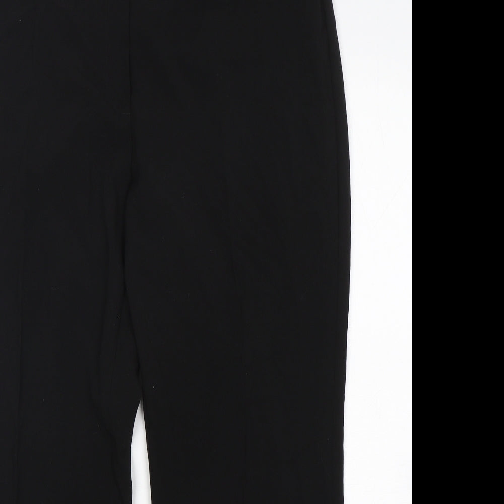 Marks and Spencer Womens Black  Polyester Trousers  Size 16 L27 in Regular Button