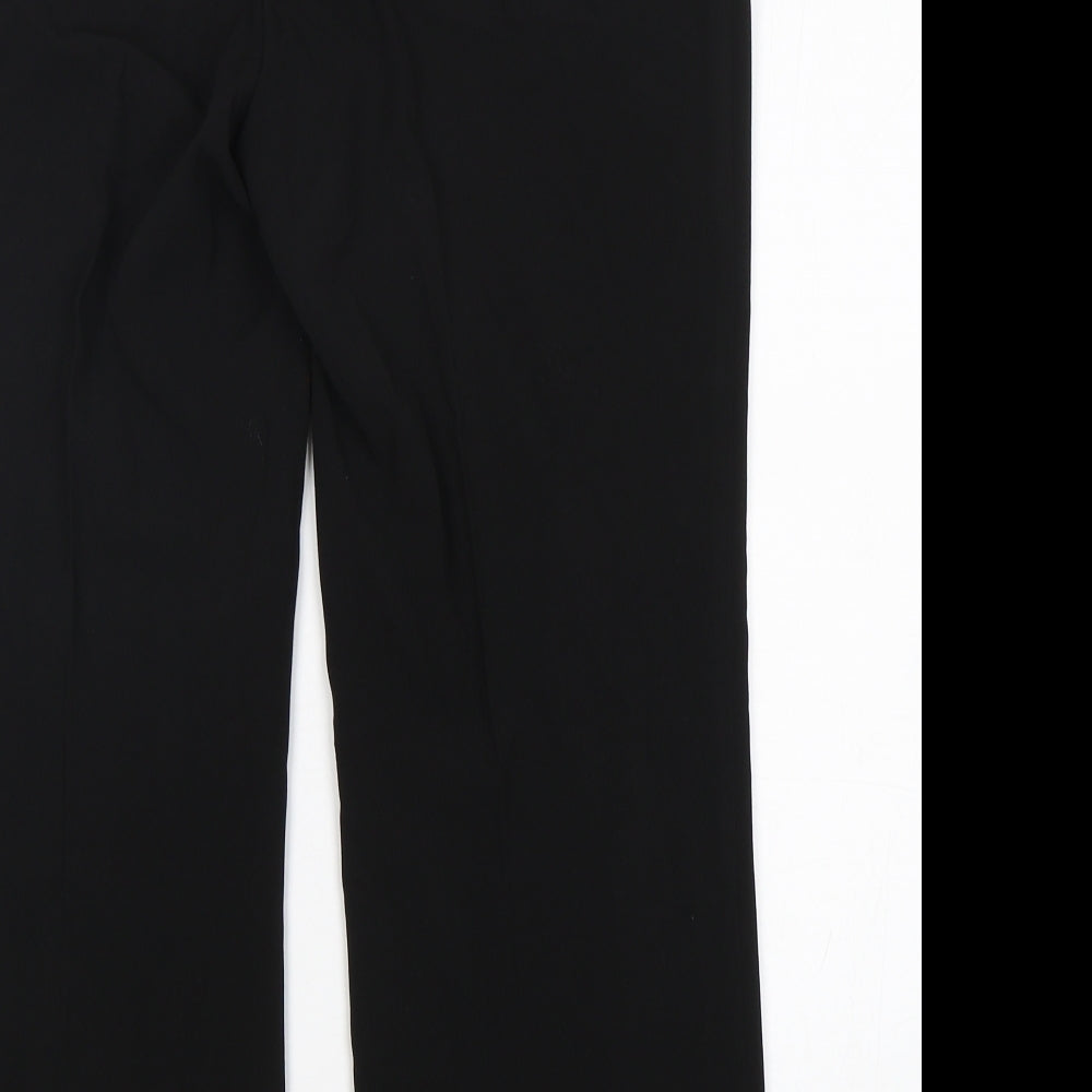 Marks and Spencer Womens Black  Polyester Trousers  Size 16 L27 in Regular Button
