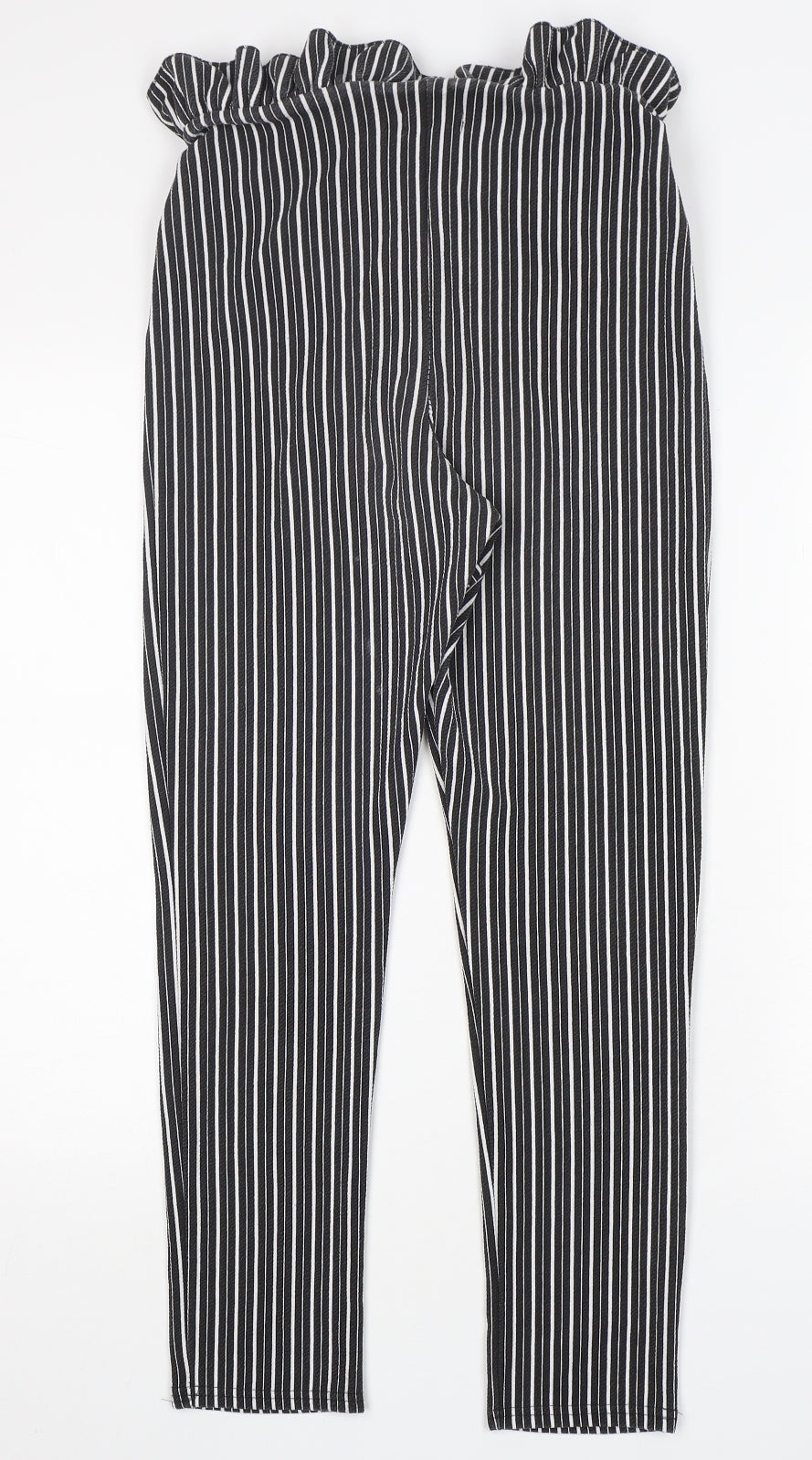 PRETTYLITTLETHING Womens Multicoloured Striped Polyester Trousers  Size 10 L26 in Regular