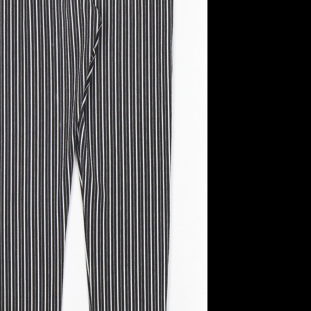 PRETTYLITTLETHING Womens Multicoloured Striped Polyester Trousers  Size 10 L26 in Regular