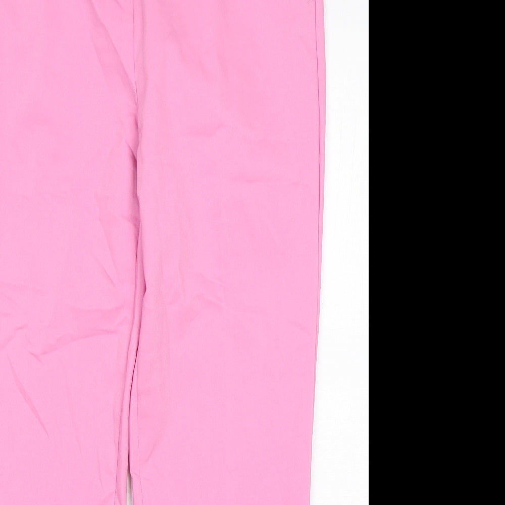 NEXT Womens Pink  Cotton Chino Trousers Size 14 L28 in Regular Hook & Eye
